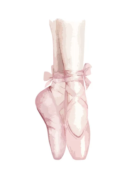 Illustrazione balletto ad acquerello. Arte vettoriale disegnata a mano. Moda p — Vettoriale Stock