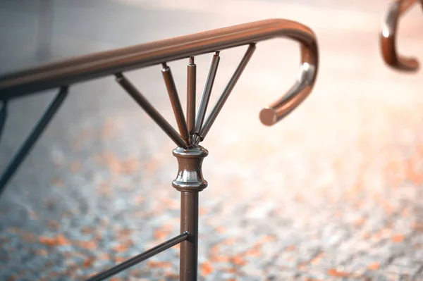 Metal round railings brown — Stock Photo, Image