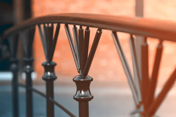 Metal round railings brown — Stock Photo, Image