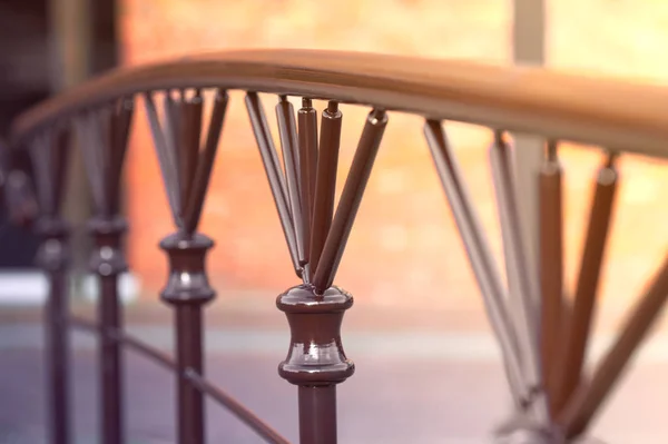 Metal round railings brown — Stock Photo, Image