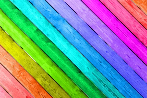 不同颜色的木板的木制背景 — 图库照片