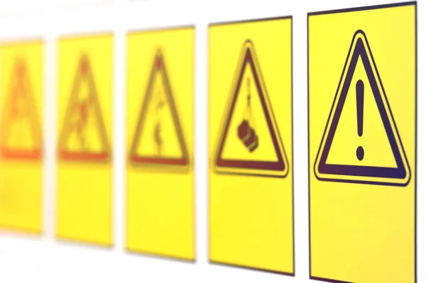 The warning signs in the form of a triangle — Stock Photo, Image