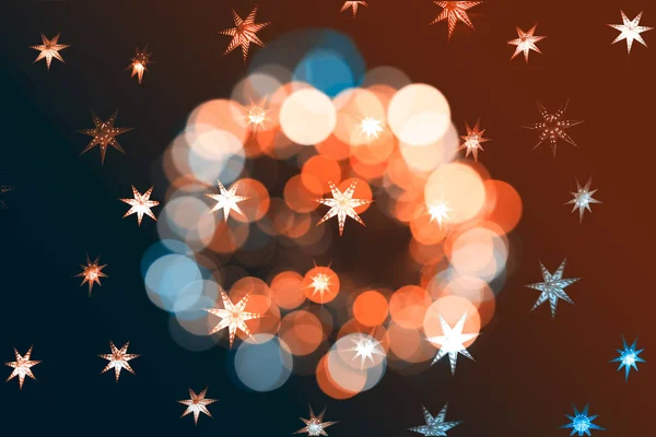 抽象的なホリデー ライトの花輪 — ストック写真