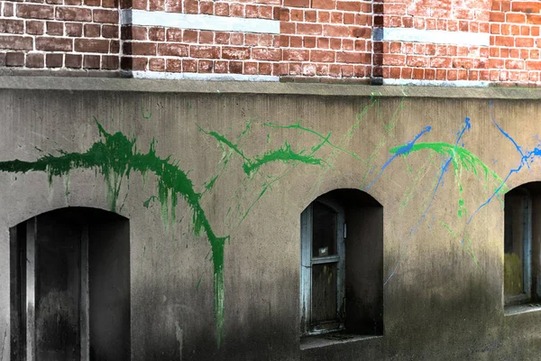 Pintura salpicos na fachada — Fotografia de Stock