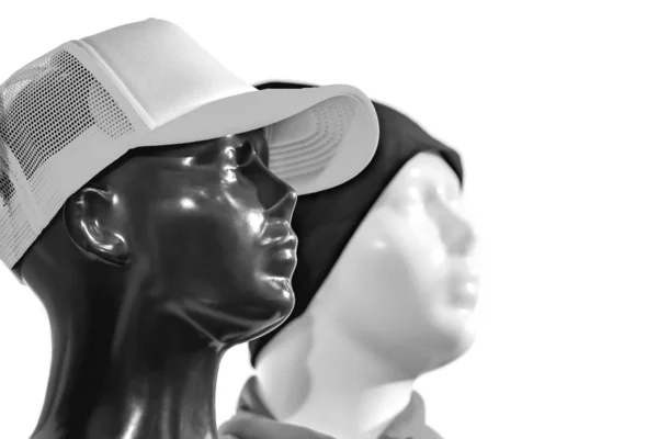 Plastic mannequins with cap — Stock Photo, Image