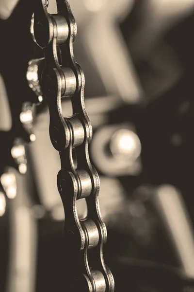 Metal dark Bicycle chain — Stock Photo, Image