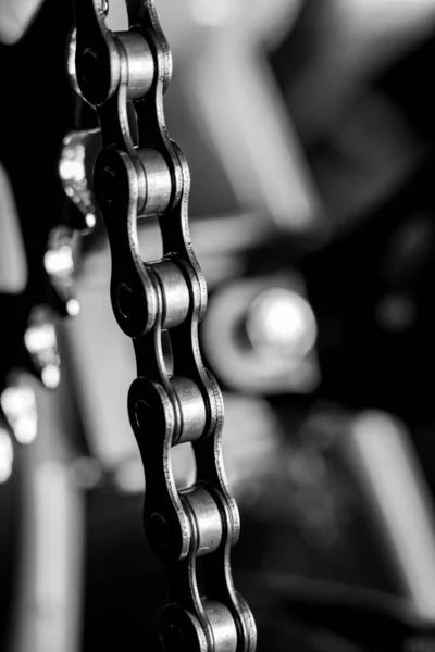 Metal Dark cykel kedja — Stockfoto