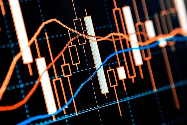 Il grafico dei prezzi Grafici a bastoncino di candela giapponese — Foto Stock