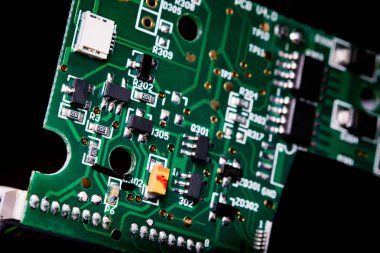 Yakın çekim bir mikroçip