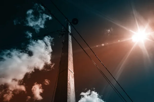 Concrete electric pole — Stock Photo, Image