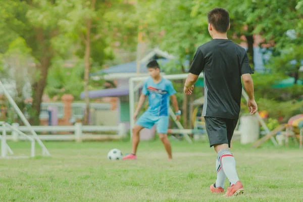 Entrenamiento Fútbol Para Estudiantes Por Tarde — Foto de Stock