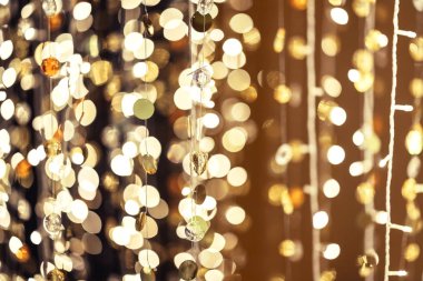 Mücevher ve Noel bokeh arka plan 85 mm. süslemek için Len ışıklar kutlamak a neşeli Noel ve a mutlu yeni yıl.