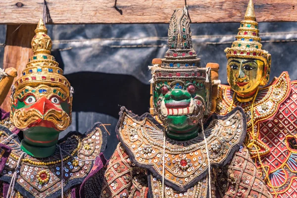 Traditionella Hantverk Dockor Till Salu Den Antika Pagoden Bagan Myanmar — Stockfoto