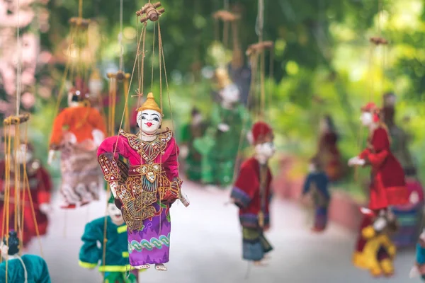Marionnettes Artisanales Traditionnelles Vendre Dans Ancienne Pagode Bagan Myanmar — Photo