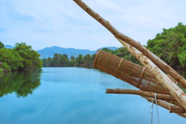 Kırsal, Tayland donatımın antik bambu balık tuzak