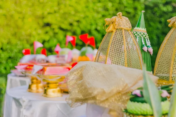 Thailand Wedding Ceremony Thai Khan Makk Procession Wedding Dowry Dowry — Stock Photo, Image