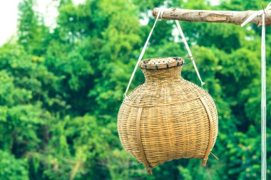 Kırsal, Tayland donatımın antik bambu balık tuzak