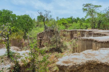 Zeminden akan suyun güzel manzarası erozyona ve toprağın çökmesine neden oldu 
