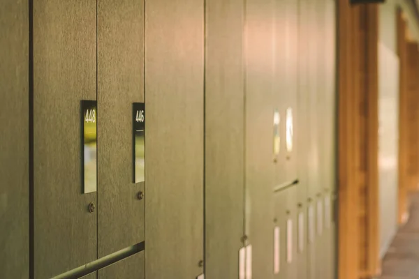 Lockers room for storing musical instruments in music schools