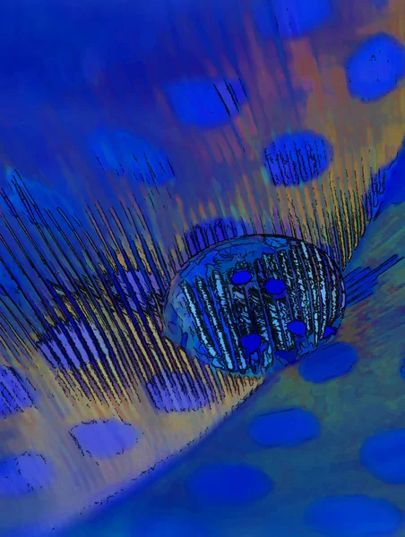 Computer Generated Drawing Water Drop Feather Pattern Reflected Drop — Stock Photo, Image