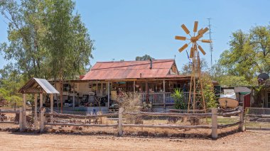 Typical home for people living on the sapphire gem fields in central Queensland Australia clipart