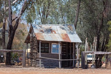 Original sapphire miners cottage on the gem fields in central Queensland Australia clipart