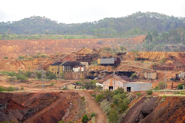 Edificios Abandonados Cerrada Mina Oro Mount Morgan Cayendo Mal Estado — Foto de Stock