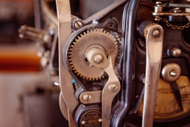 Yesteryear bir vintage baskı makinesinden, yakın çekim