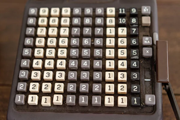 Calculadora Vintage Utilizada Para Agregar Números Los Negocios Los Viejos — Foto de Stock