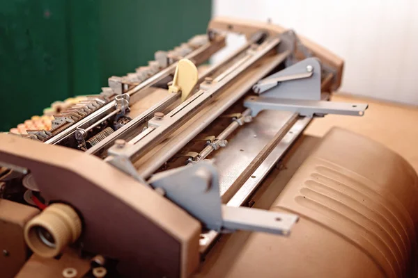 Primer Plano Del Equipo Máquina Impresión Vintage — Foto de Stock