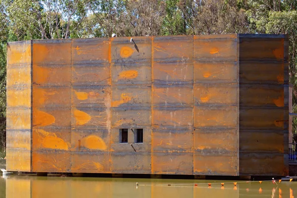 A Large Metal Bird Hide Under Construction