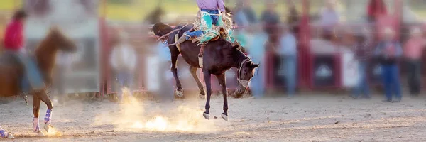 Bucking Cavalo equitação rodeio competição — Fotografia de Stock