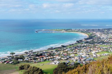 Apollo Bay Avustralya'nın Büyük Okyanus Yolu'nda