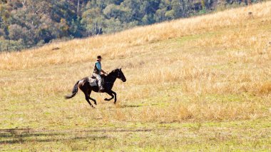 Kovboy Riders At Karlı Nehir Re-Actment Itibaren Man