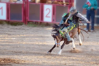 Bareback Bucking Bronc Ülke Rodeo at Sürme