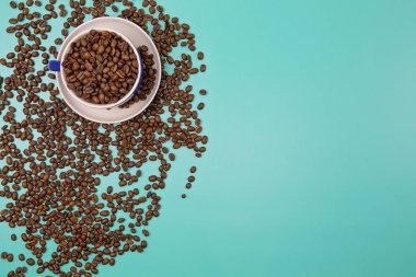 Metin alanı ile kahve ve fasulye fincan