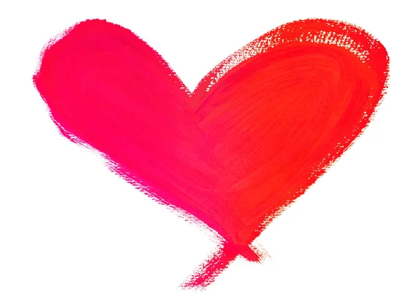 Kırmızı Aşk Kalp Suluboya Doku Şekli — Stok fotoğraf