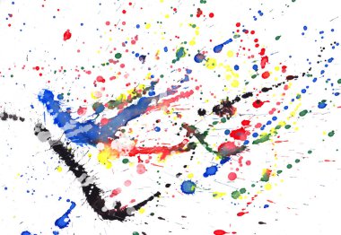 Soyut Çok Renkli Suluboya Sıçrama Şablonu