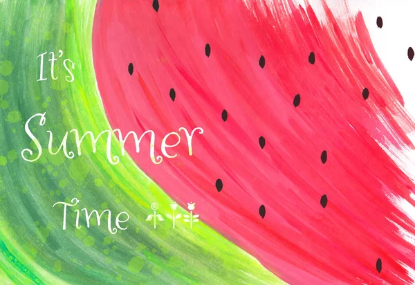 Watermelon Watercolor Abstract Summertime Concept — Stock Photo, Image