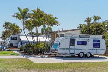 Brisbane Tatil Köyü'nde Park Edilmiş Karavan