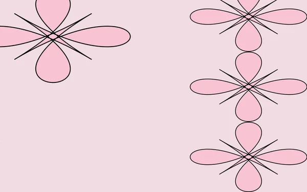 Różowy kształt kwiatu Ilustracja na jasnym różowym tle — Zdjęcie stockowe