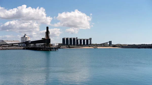 Muelle Industrial Del Puerto Una Ciudad Australiana Con Infraestructura Para — Foto de Stock