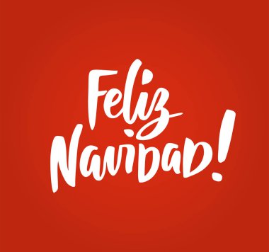 Feliz Navidad, Merry Christmas İspanyolca metin. Büyük Noel kartları, Hediyelik Etiketler ve etiketleri için.
