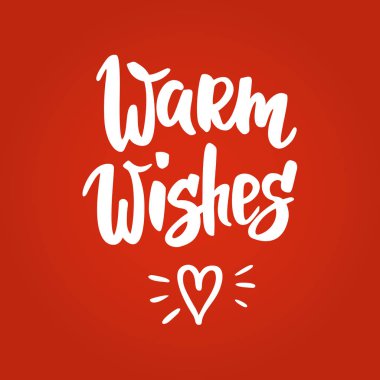 Sıcak dilek Noel kartı. El yazı çekilmiş. Noel ve yeni yıl afiş, poster, Hediyelik Etiketler ve etiketleri için.