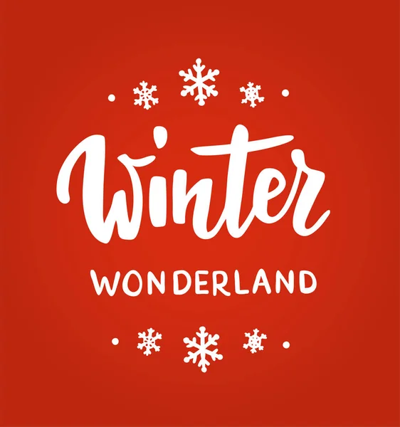 Winter wonderland card. Hand drawn lettering. For Christmas and New Year banners, posters, gift tags and labels. — Stock Vector