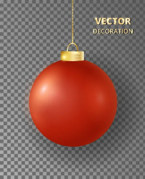 Bola de Natal pendurada. Bauble de metal, decoração de férias isolado . — Vetor de Stock