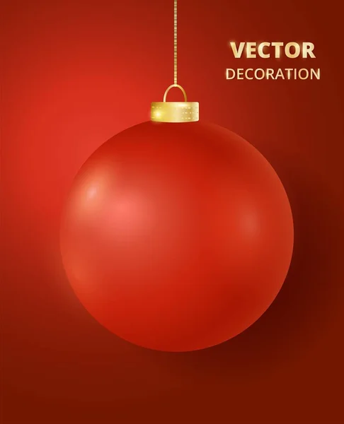 Balle de Noël suspendue. Mat boule en métal brillant, décoration de vacances . — Image vectorielle