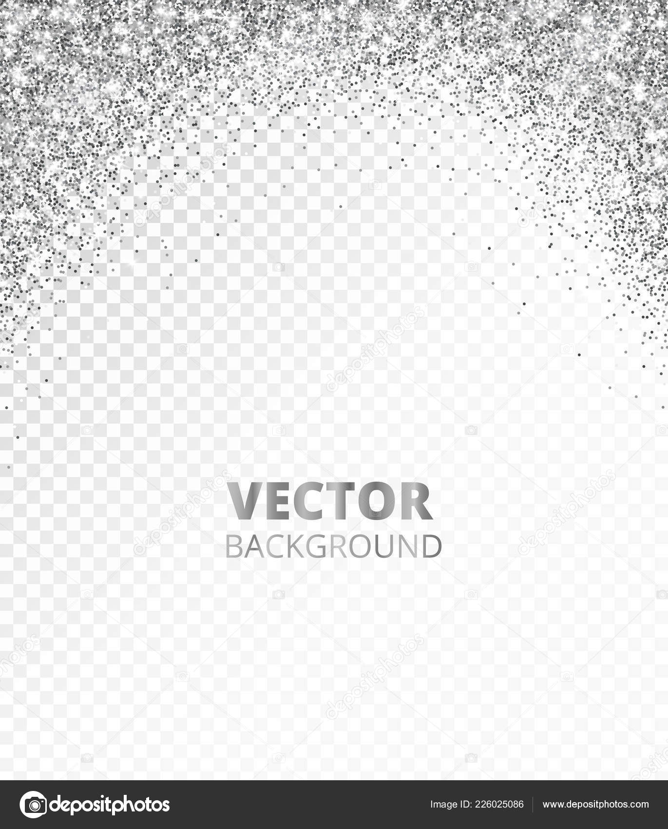 Sparkling glitter border, frame. Falling silver dust isolated on