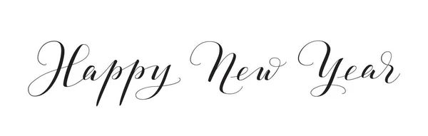 Frohes neues Jahr Kalligraphie isoliert auf weißem Hintergrund. Vektor handgezeichneter Text — Stockvektor