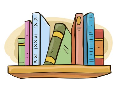 Kitaplık kitap vektör okuma